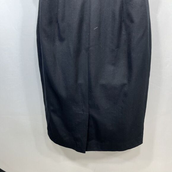 J Crew  VNeck Wrap Front Sheath Dress Sz 4 Black Fine Wool Lined F4013 Classic - Picture 4 of 12